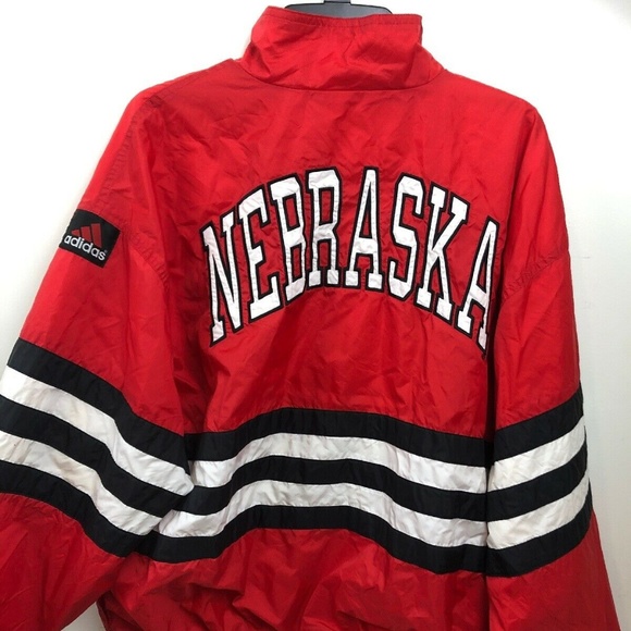 Nebraska Huskers Adidas Football Jacket Vintage XL - Picture 1 of 4